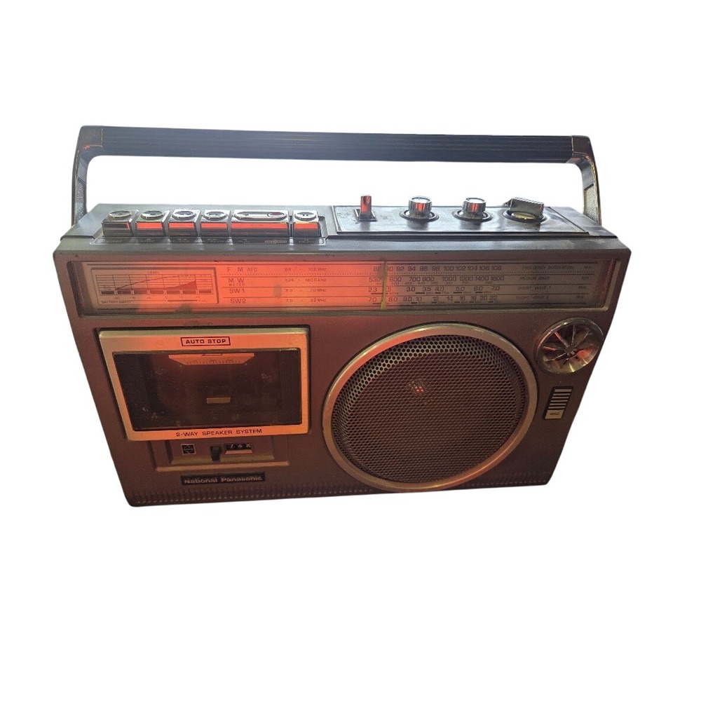 National Panasonic 4-Band Radio Cassette Recorder FM MW SW1 SW2 Boombox Vintage
